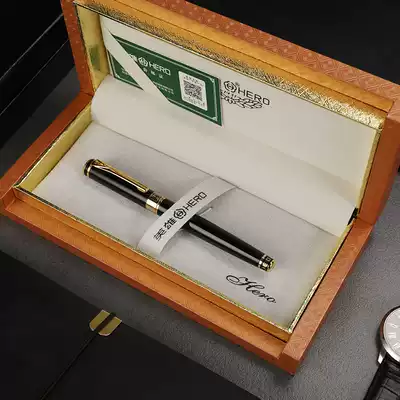 HERO Hero Hero pen 1078 Dapeng wings spread black gift boxed business adult student office writing gift pen free custom lettering Iridium gold pen