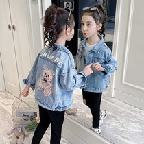 Girl Jacket Autumn Dress 2021 New Fall Ocean Gas Girl Cartoon Jacket Clothes Spring Autumn Childrens Denim Jacket