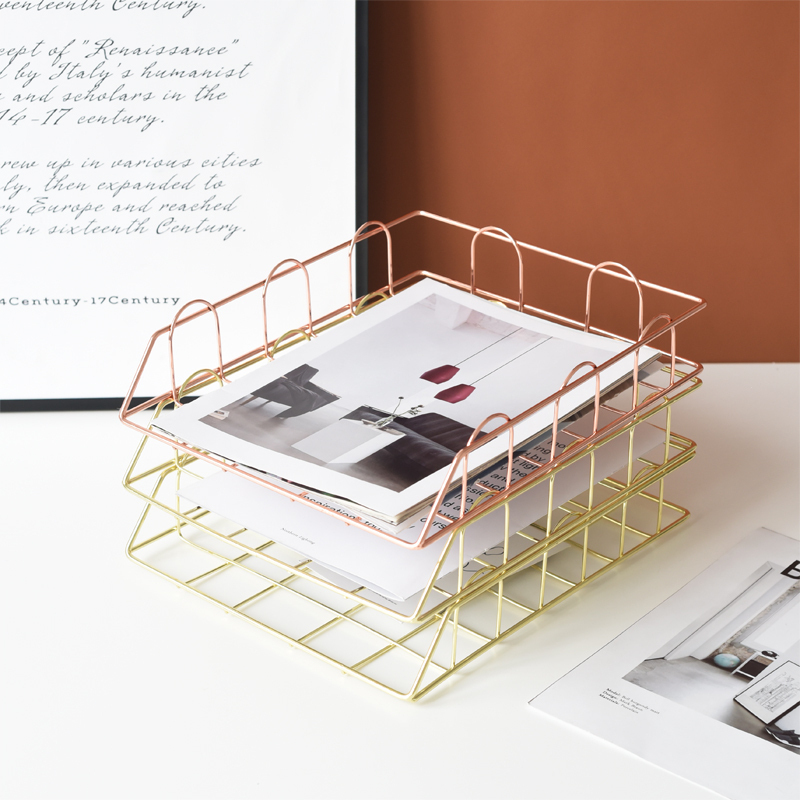 Creative Office Decoration Desktop Objects Office Supplies Storage Basket Finishing Racks Multiple Layers Of Superimposed Document Racks