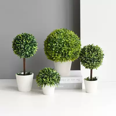 Nordic interior decoration clothing store window bonsai home soft living room cabinet simulation green plant potted ornaments
