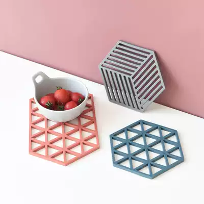 Nordic minimalist creative geometric Silicone thermal insulation mat pot mat coaster kitchen household table waterproof pot mat anti-hot mat