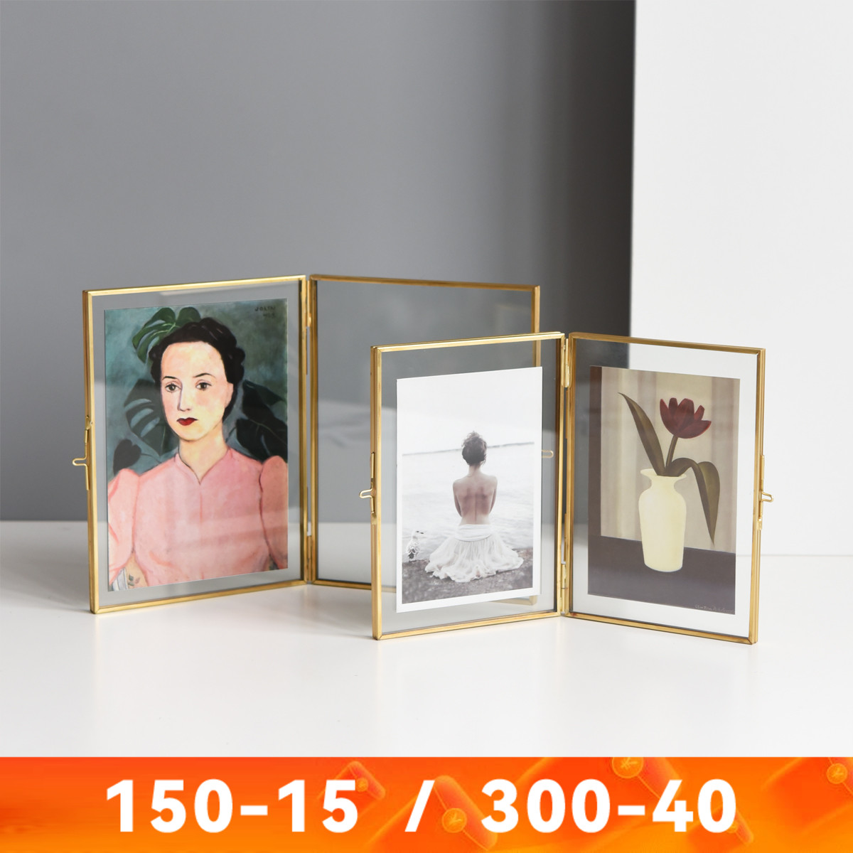 ins Nordic minimalist creative modern metal glass gold photo frame plant specimen room decoration swing table 67 inch