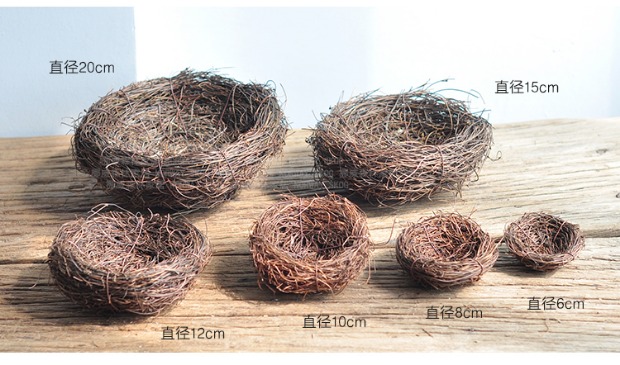 Zakka Sen retro cá tính cỏ nho tổ chim yến mô phỏng hình ảnh đạo cụ lồng chim trang trí vật liệu trang trí trang trí nội thất