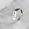 Delinju Retro Open Men's Peak Design Silver Ring Jewelry Square Plate Ring S925 Silver Ring