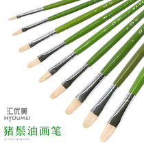 Hui beautiful 515 pig mane paintbrush oil painting Paint Pen Hand Drawing Pen students beginners practicing paintbrush Single Propylene Pole Fine Art Drawing Color Pen Platoon Pen Suit Not Easy To Fall
