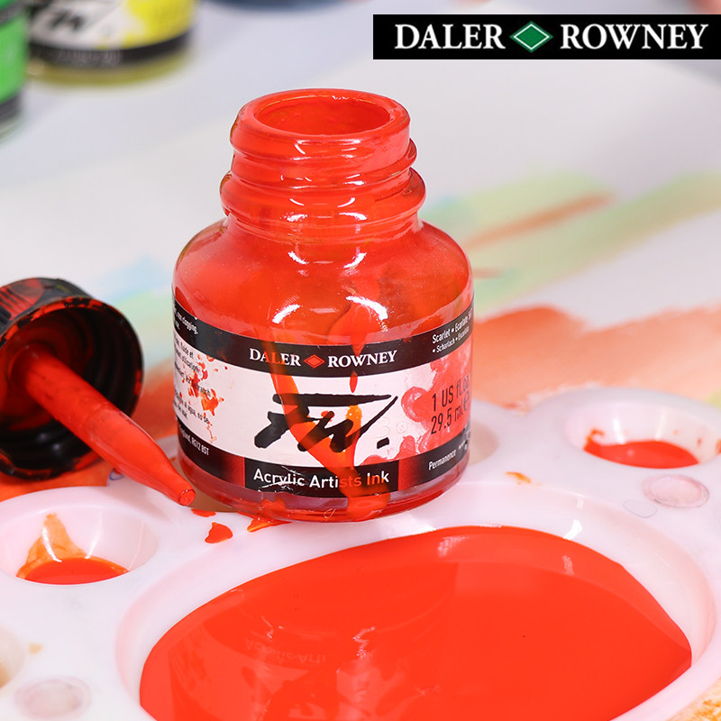 British imported Joqin DALERROWNEY Dalaroni color waterproof fluid painting paint doll color fluorescent pearlescent dropper color ink writing painting material tool set