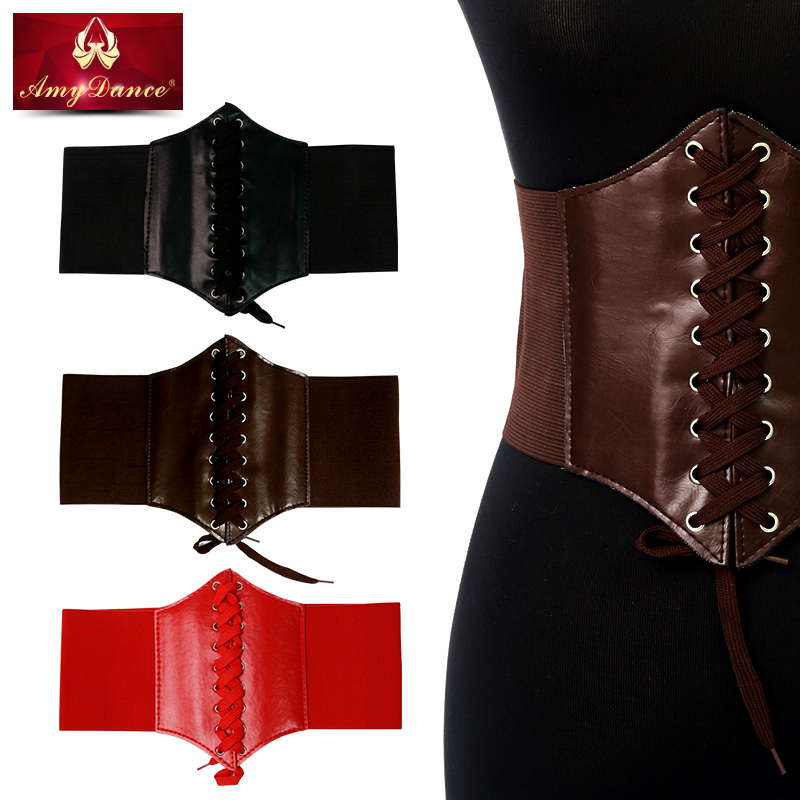 Aime dance suit Moden dance waist seal Latin dance ultra-wide belt female dance plastic body retro close-up waistcoat decoration