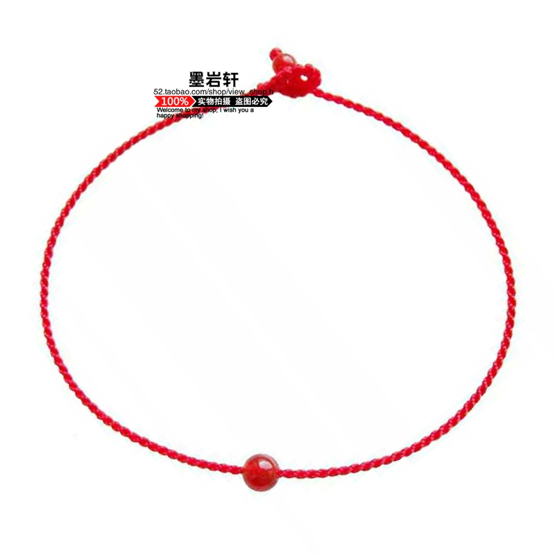 Rất tốt tay dệt dây đeo tay màu đỏ mã não đen tự nhiên năm nay đôi dây đỏ đôi vòng tay đơn giản vòng chân nam nữ vòng tay titan