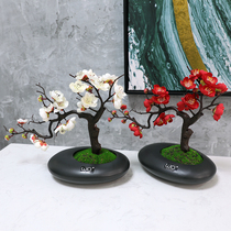 Wu Chinese-style Plum Fake Flower Emulation Florist home decoration Plum Blossom Plum Branches Peach Blossom Bonsai Living-room TV Cabinet