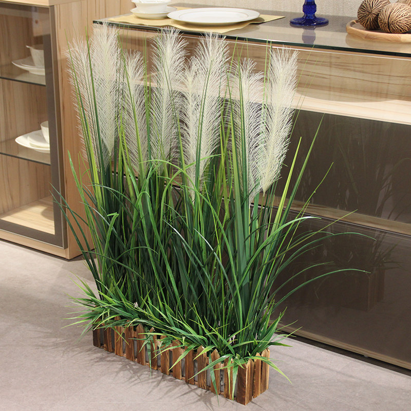 wo simulation flower fake flower wood fence reed suit Company hotel shopping mall window floral art landing fresh green plant