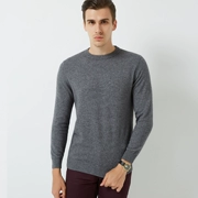 Áo len cổ tròn nam cashmere màu rắn cổ tròn áo thun mùa thu và mùa đông mới chạm đáy áo len kinh doanh quần áo nam