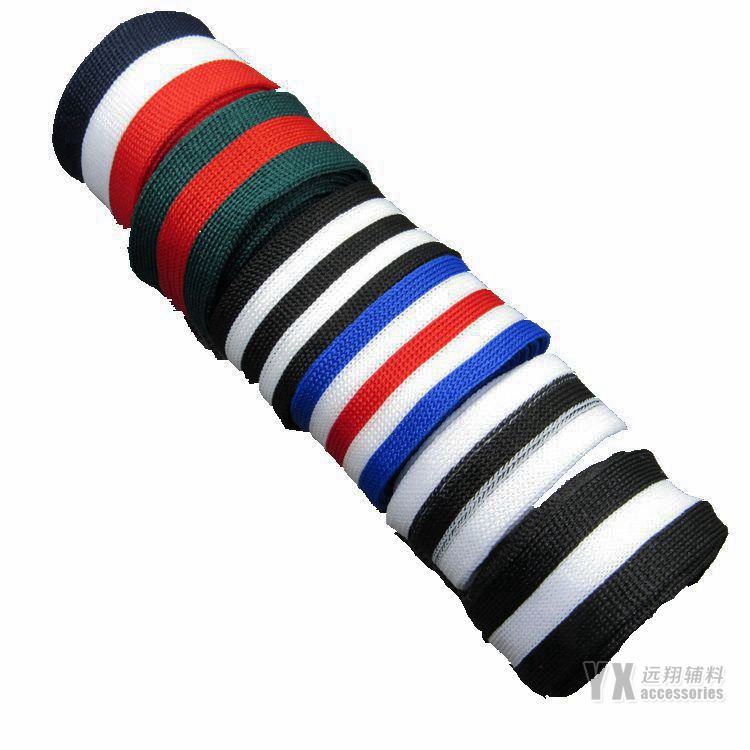 Clothing accessories cuff neckline knit thread with striped webbing webbing polyester fiber with 6 choice width approl. 2-3cm