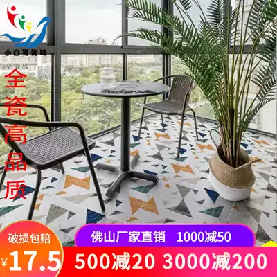 Balcony tiles 600X600 Kitchen powder room wall tiles Nordic color terrazzo geometric tiles Non-slip floor tiles