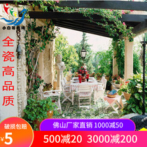 Nordic Modern Color Floral Brick Kitchen Toilet Background Wall Brick Anti Slip Floor Tiles Small Fresh Green Patio Tiles