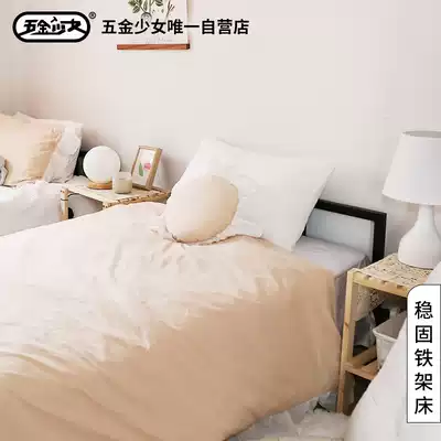 Hardware girl ins Net red retro industrial wind iron frame bed 1 5 m rental room single double single double single layer iron bed