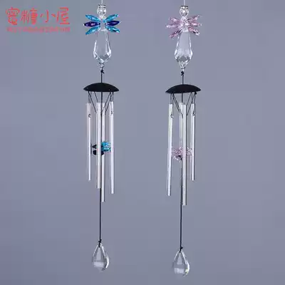 Crystal angel wind chimes hanging small fresh home decoration wall hanging creative girls gift showy aluminum rod wind chimes