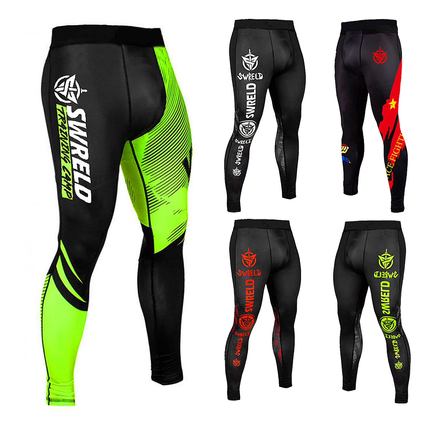 SWRELD Tight Pants Men Running Training Pants Boxing Loose fighting sports Hitting Sports Bottomed Fitness Pants