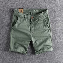 2021 Summer new Korean version 100 hitch youth casual pure color small straight drum shorts mens horse pants big code 50% pants