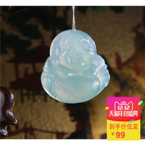 Jade pendant rope womens sweater chain Myanmar A goods jade violet imperial concubine round bar bracelet new direct sales Laughing Buddha