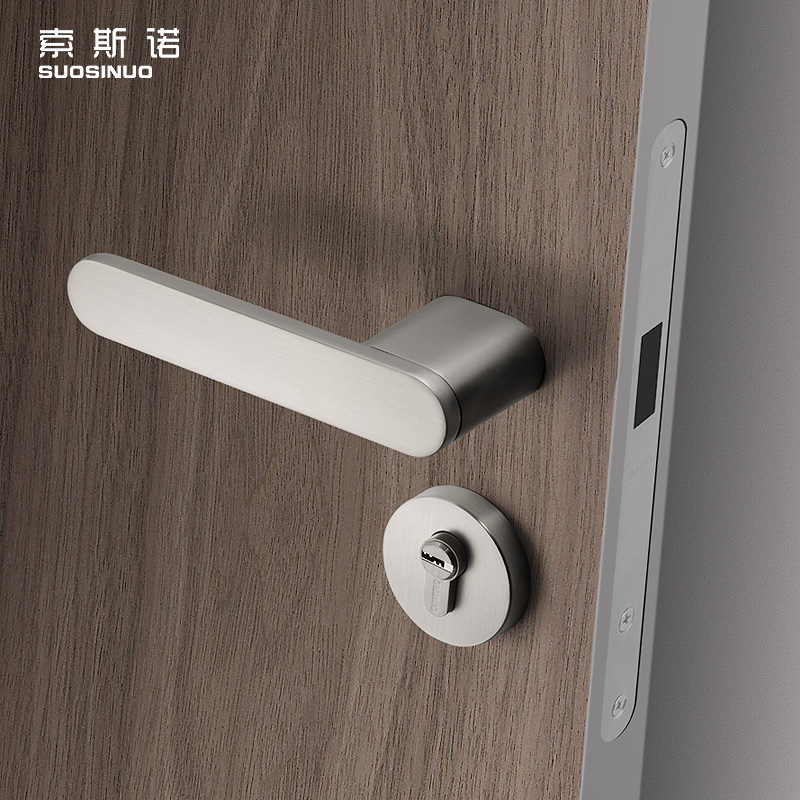 Sosnoop Door Lock Indoor Bedroom Mute Door Lock Nordic Modern Silver Color Split Lock Home Magnetic Suction Brief Door Lock 