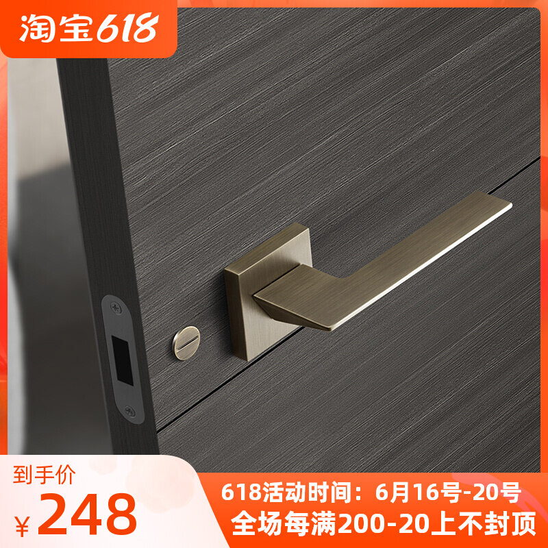 Sosnosilent Door Lock Indoor Bedroom Door Lock Nordic Green Bronze Two-piece Lock Modern Minimalist Magnetic door lock