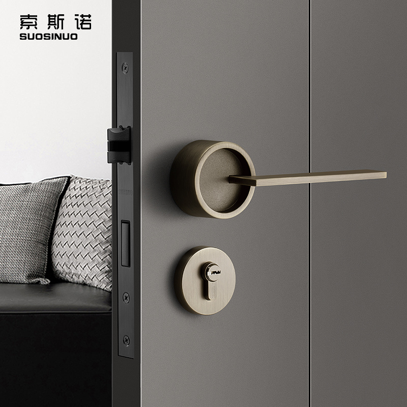 Sosno Door Lock Indoor Bedroom Door Lock Nordic Toilet Bronze Bronze Bronze Bronze Broken Lock Household Magnetic Suction