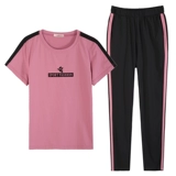 Летний спортивный хлопковый спортивный костюм, комплект, городской стиль, короткий рукав