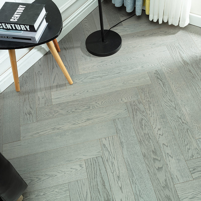 Japanese oak log multi-layer solid wood composite Morandi velvet series human-style scramble geothermal flooring Nordic