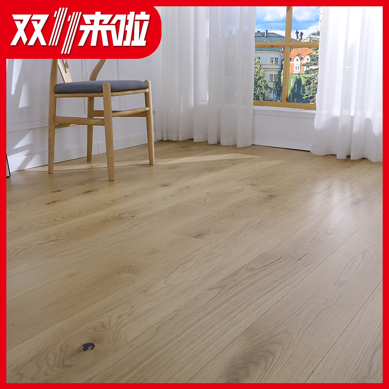 Pure three-layer North American imported black walnut oak log color household solid wood composite large plate lock floor heating floor
