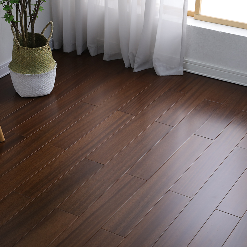 Lanqi Jiaer African teak new dun bean pure solid wood original wood floor bedroom home lock free keel resistant to geothermal heat