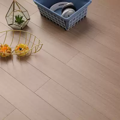 Round bean teak walnut-colored log environmental protection pure solid wood floor lock floor heating factory direct bedroom home