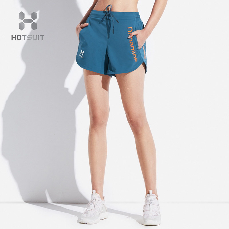 HOTSUIT women's sweating shorts summer sports running elastic drawstring training fitness pants sweating sweating fat burning