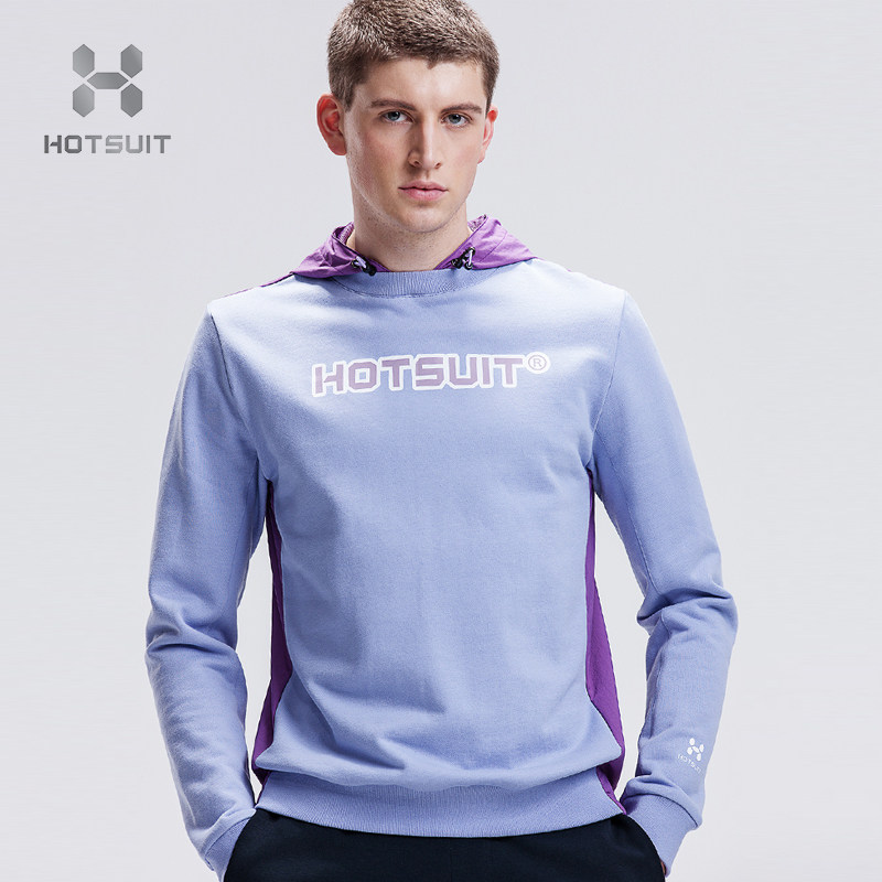 HOTSUIT sweatpants thick cotton T2021 spring comfortable men's casual pullover stitching hooded jacket long-sleeved T-shirt top