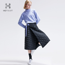 HOTSUIT cotton skirt womens long 2021 autumn new A- shaped warm knee long skirt ribbon waist skirt