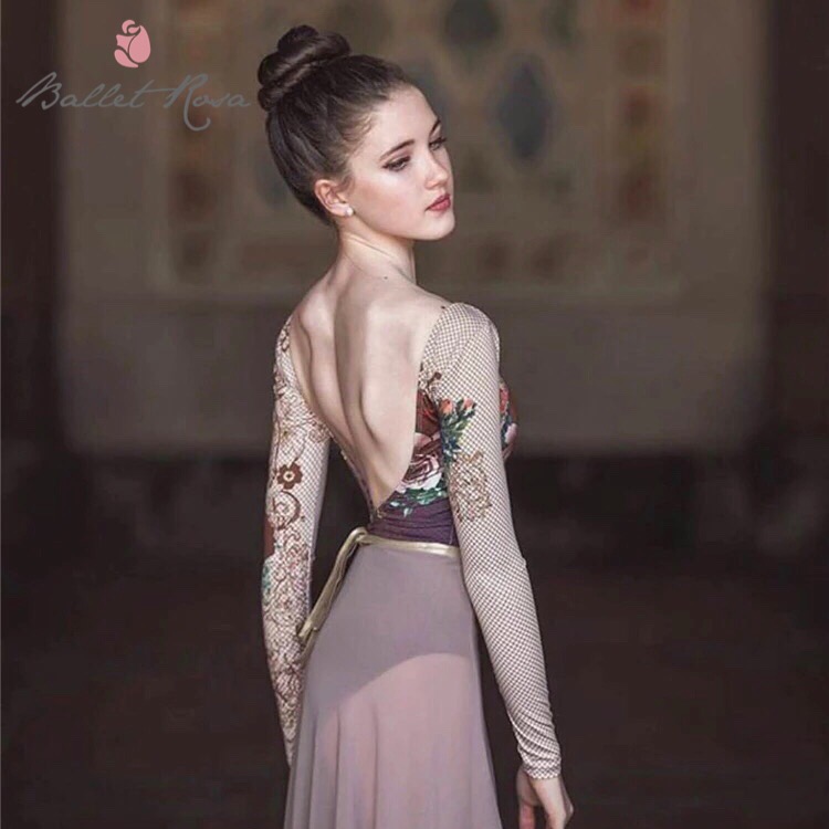 Ballet Rosa Portugal imported ballet dress training dress jumpsuit printed long-sleeved Laureline
