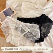 XIAOMiWU simple European and American lace mesh gauze sexy sweet girl underwear summer thin solid color breifs