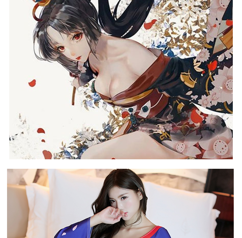 Dịch vụ nhà mới đồ ngủ gợi cảm đồ lót giáo viên Yinyang Sakura mưa dao nhảy anime COS cổ kimono đồng phục tay áo váy ngủ lụa tơ tằm
