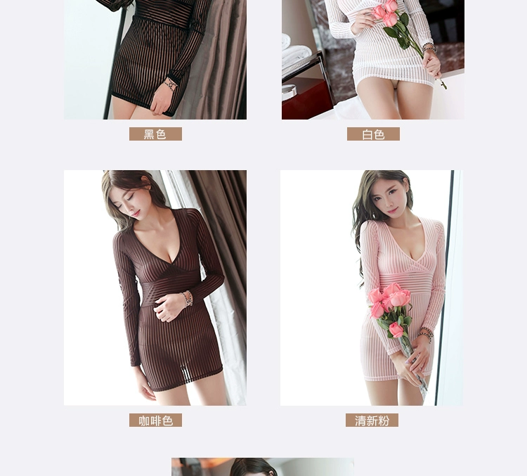 Phối cảnh neo mới chuyên nghiệp dành cho nữ văn phòng Vai trò OL lộ ngực V-cổ jumpsuit đồng phục quyến rũ gói hông váy váy hở eo
