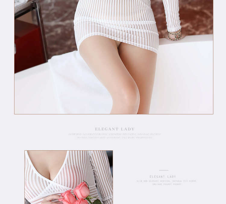 Phối cảnh neo mới chuyên nghiệp dành cho nữ văn phòng Vai trò OL lộ ngực V-cổ jumpsuit đồng phục quyến rũ gói hông váy đầm nhún eo