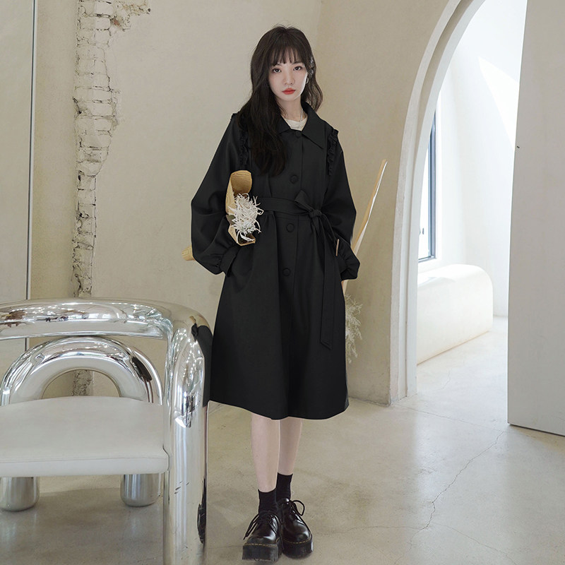 Maternity wear spring and autumn coat women's trendy hot mom fashion mid-length slim all-match casual windbreaker loose Korean coat