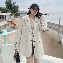 Pregnant women spring coat 2021 New Tide mother loose casual small suit small pregnant mother Joker suit jacket