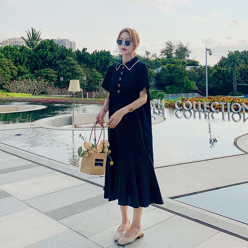 Small child surrogates dress with spicy moms short sleeves loose T-shirt dress pregnant women go out in summer and turn over their skirts