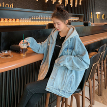 Pregnant women short denim coat 2021 spring new Korean fashion tide mom small loose Joker top