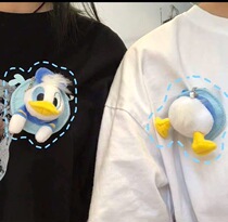 Pouch fart split Donald Duck couple brooch bottom plush doll head and tail bag pendant brooch front and back pair