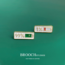 Cute Japanese couple electric power brooch high-grade female ins tide personality badge pin accessories clothes bag pendant