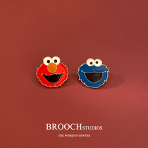 Sesame Street Cute Day Tie Lovers Cartoon Brooch Defense Walking Light God Instrumental Stationery Schoolbags Fixed Decorated Clothes Accessories