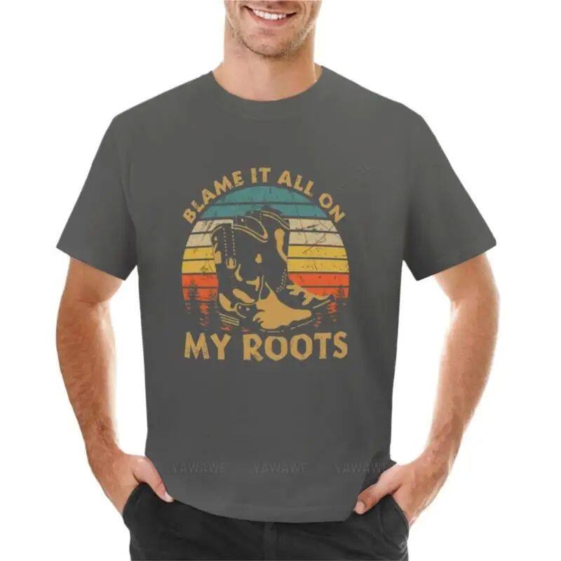电竞t恤 cotton men t-shirt blame it all on my old roots t-shirt t sh