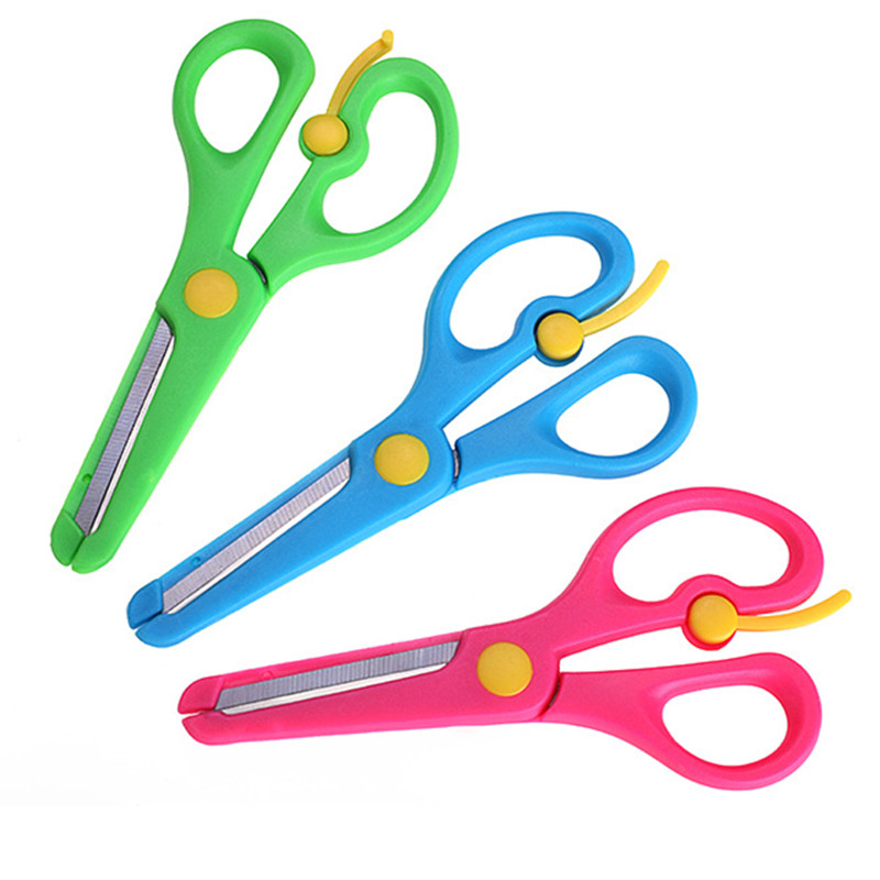 Children Artisanal Safety Scissors Elementary Students Elastic Wrapping Edge Handmade Scissors Plastic Wrap Side Plastic Handmade Scissors