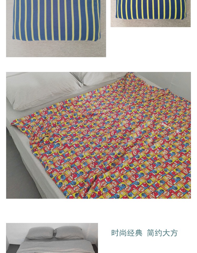 Chăn bông đan bông đơn chăn ga gối đệm tấm nhíp đặt tùy chỉnh 100% cotton sinh viên - Quilt Covers 	chăn phao 5 món