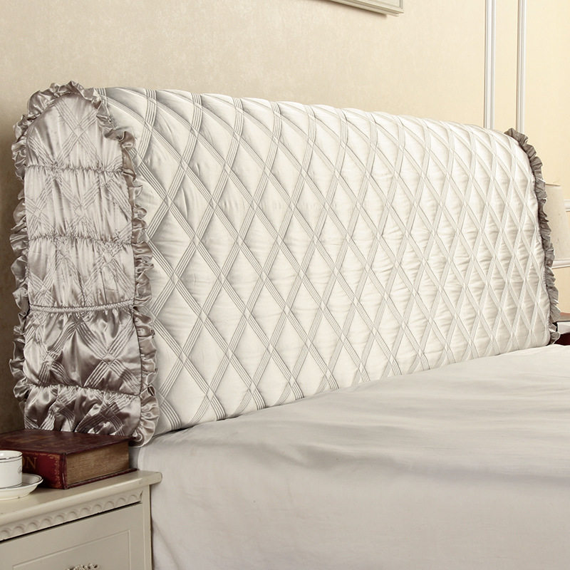 Modern simple fabric cotton padded thickened bed hood dustproof bed bag Full foreskin bed head cover backrest cover 1 8M